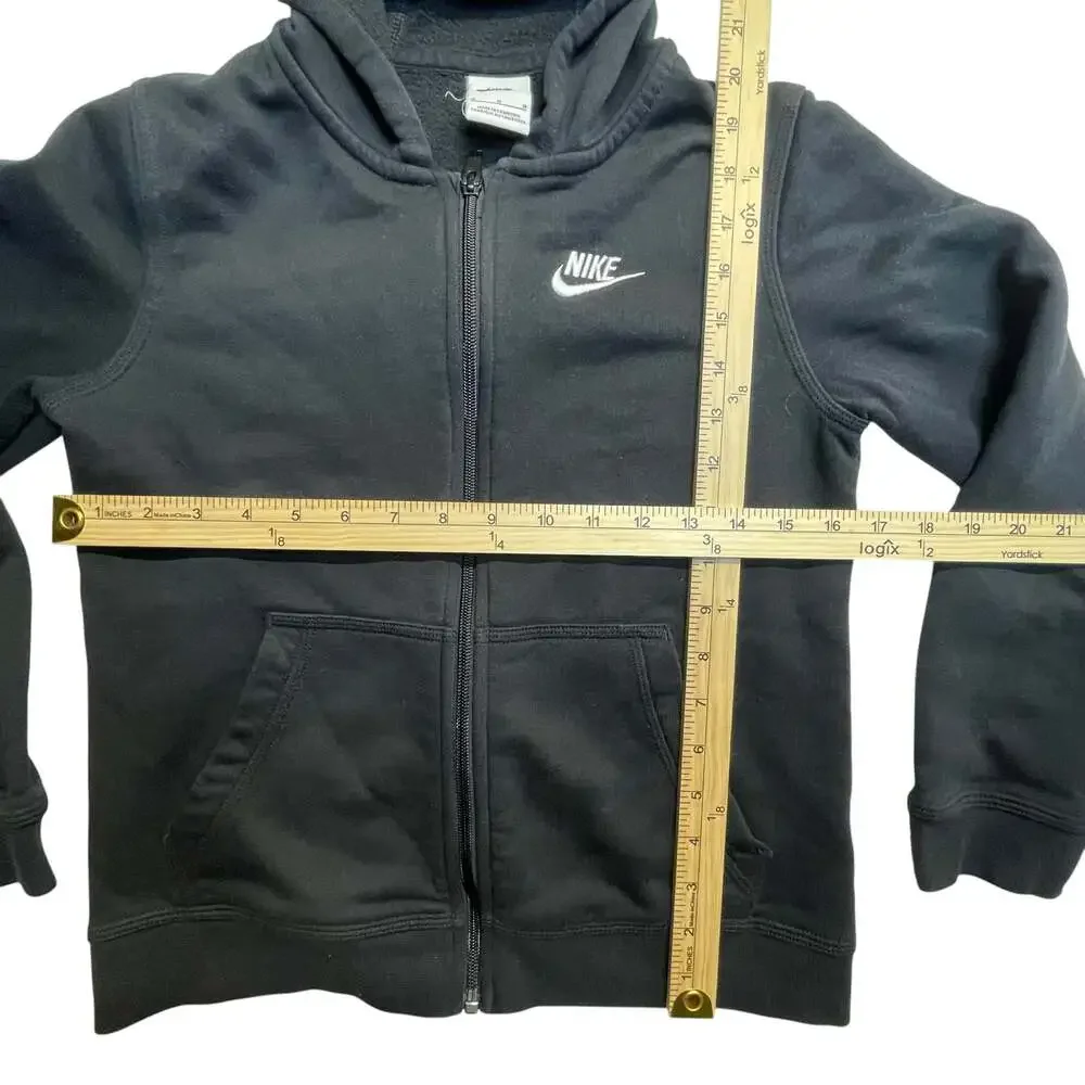 Nike Youth Sportswear Club Fleece Full Zip Hoodie Black Size M
